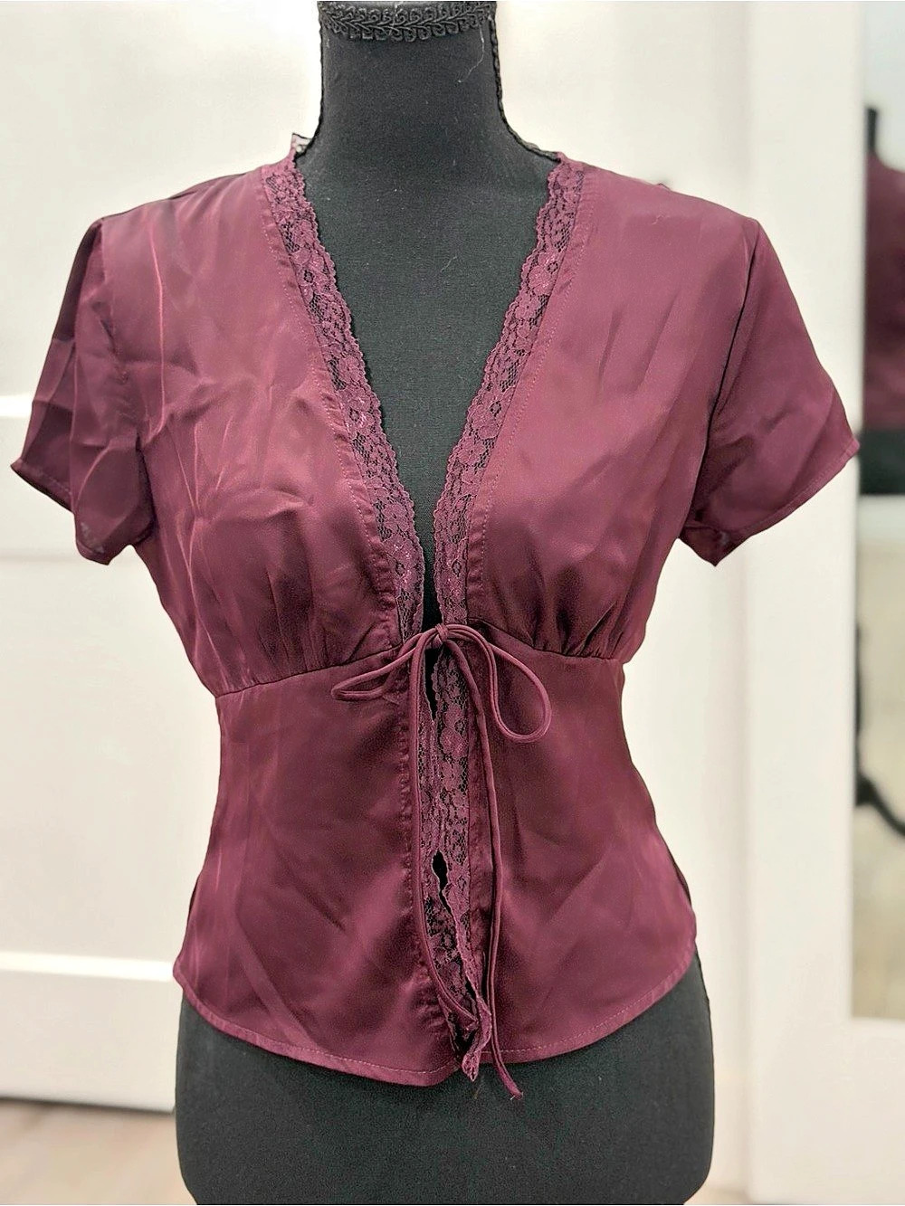 Princess Polly Satin Lace-Up Blouse
